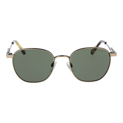 Ted Baker Men’s Sunglasses – Gold Round Frame, Green Lenses