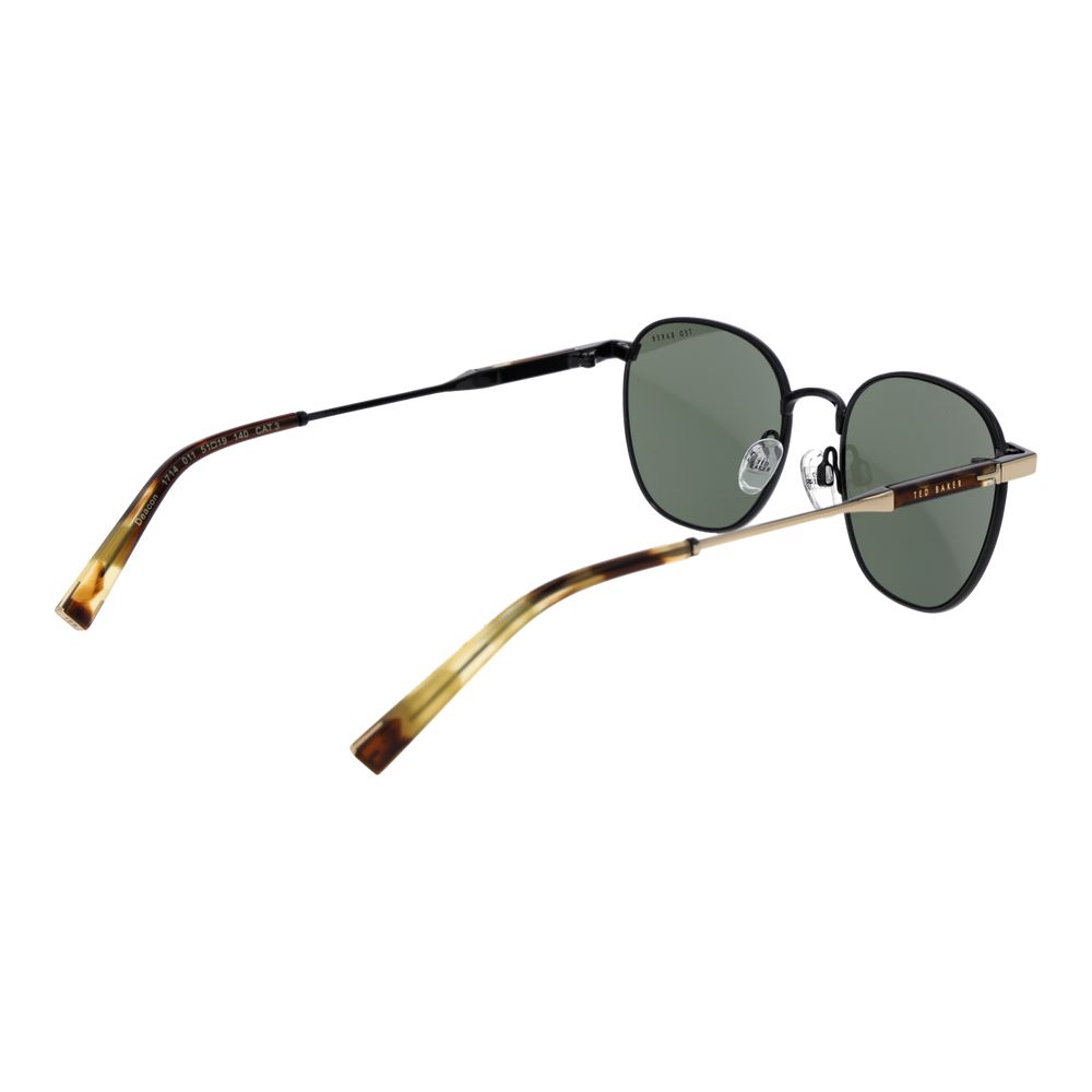 Ted Baker Men’s Sunglasses – Gold Round Frame, Green Lenses