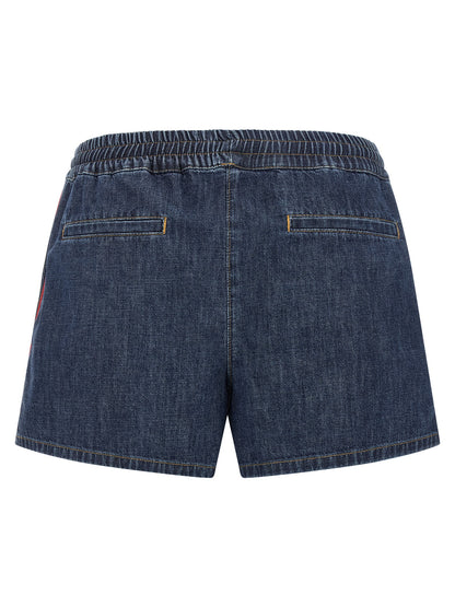 Valentino Garavani Blue Cotton Bermuda Shorts