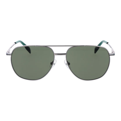 Hackett Men's Sunglasses – Silver Aviator Frame, Green Lenses