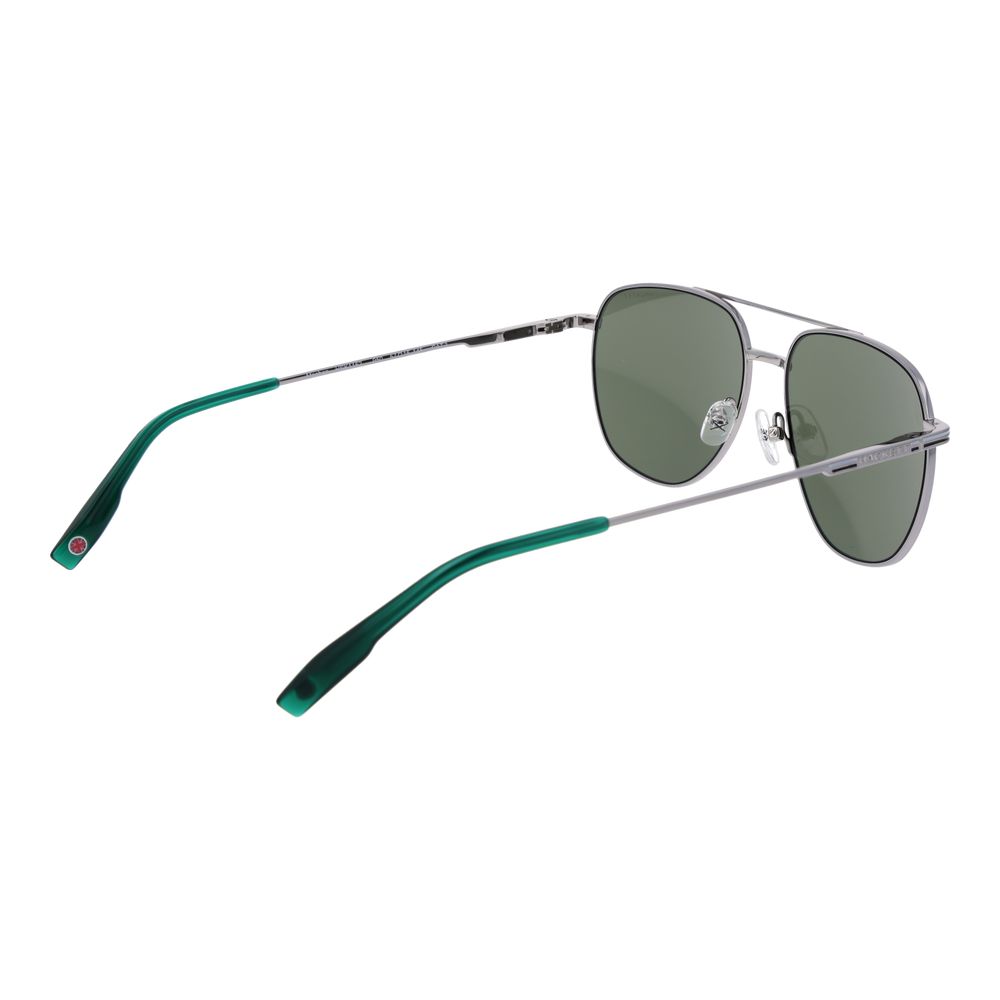 Hackett Men's Sunglasses – Silver Aviator Frame, Green Lenses