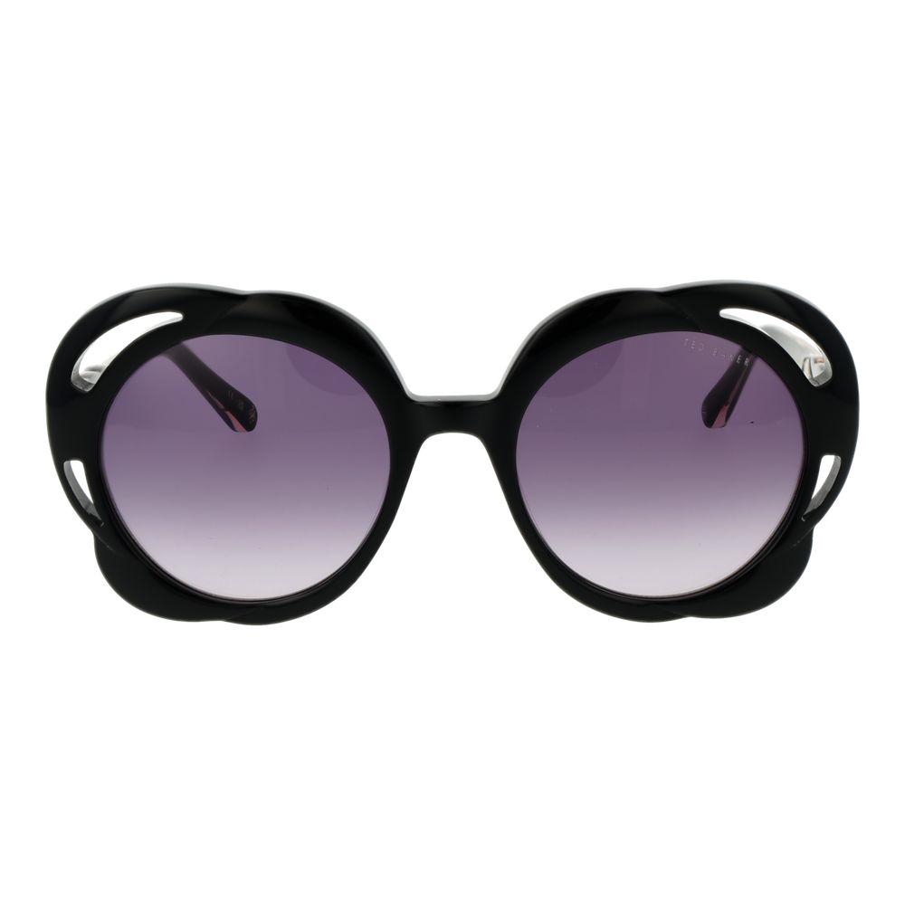Ted Baker Women’s Sunglasses – Black Round Frame, Purple Gradient Lenses
