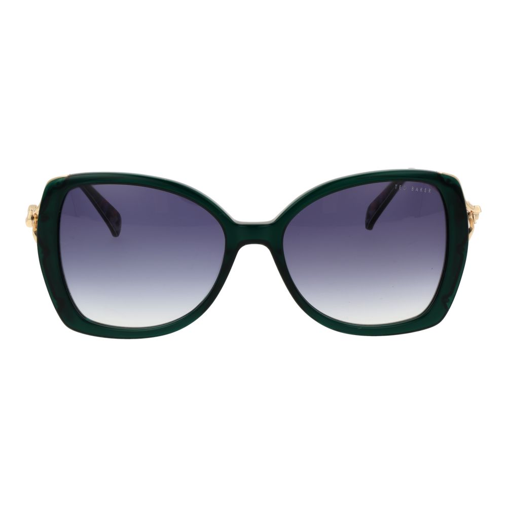 Ted Baker Women’s Sunglasses – Green Butterfly Frame, Purple Gradient Lenses