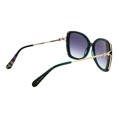 Ted Baker Women’s Sunglasses – Green Butterfly Frame, Purple Gradient Lenses