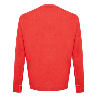 Dsquared² Red Cotton Long Sleeve T-Shirt with Print