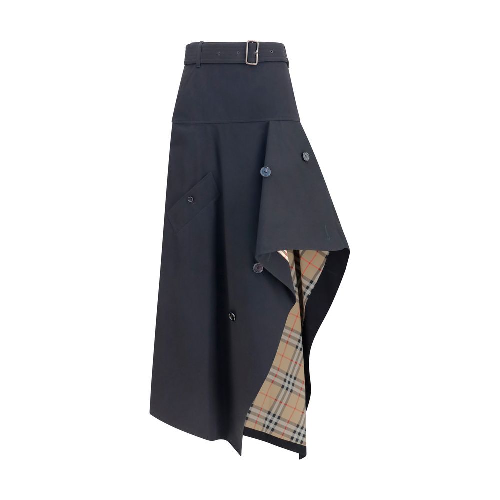 Burberry Black Cotton Heather Asymmetric Skirt