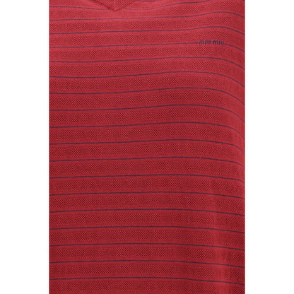 Miu Miu Bordeaux Cotton Polo Shirt