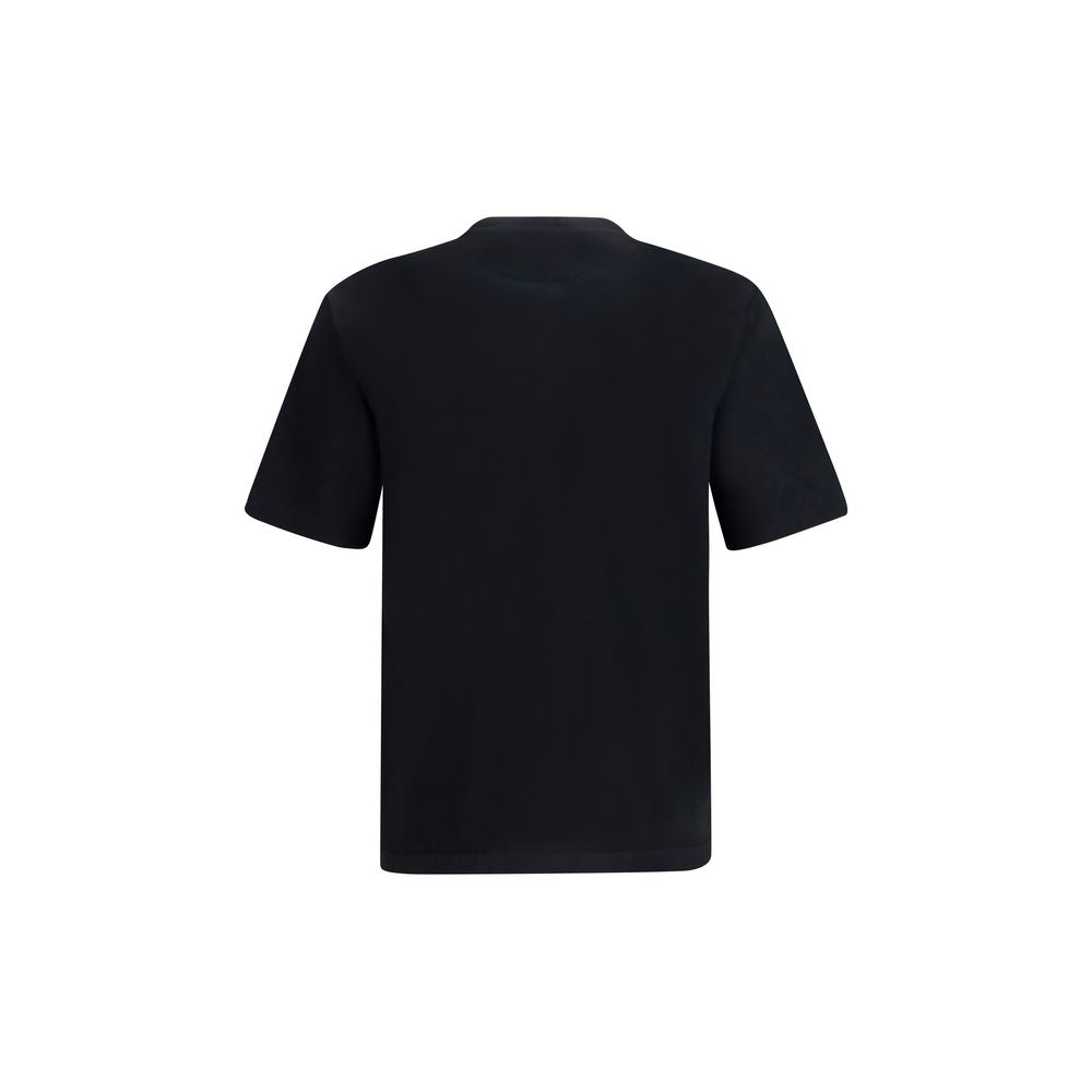 Prada Black Cotton Pocket T-Shirt with Logo