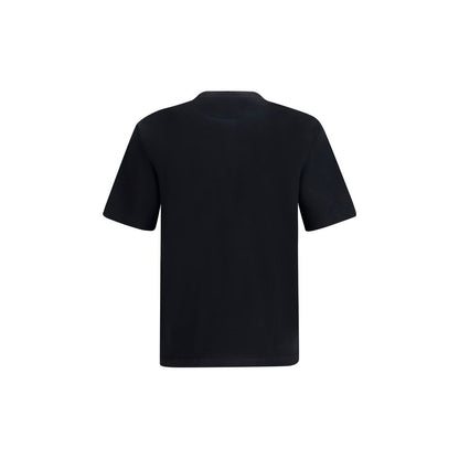 Prada Black Cotton Pocket T-Shirt with Logo