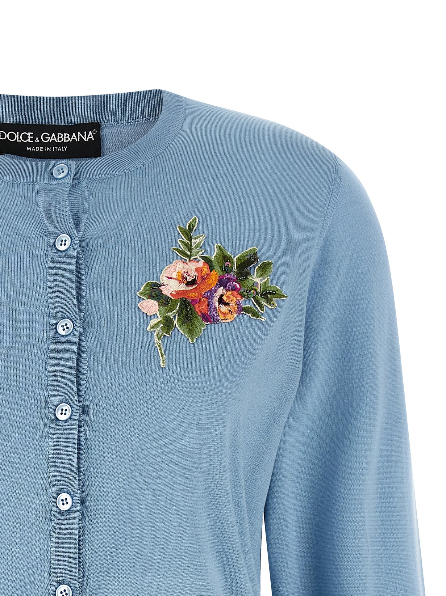 Dolce & Gabbana Blue Silk Cardigan