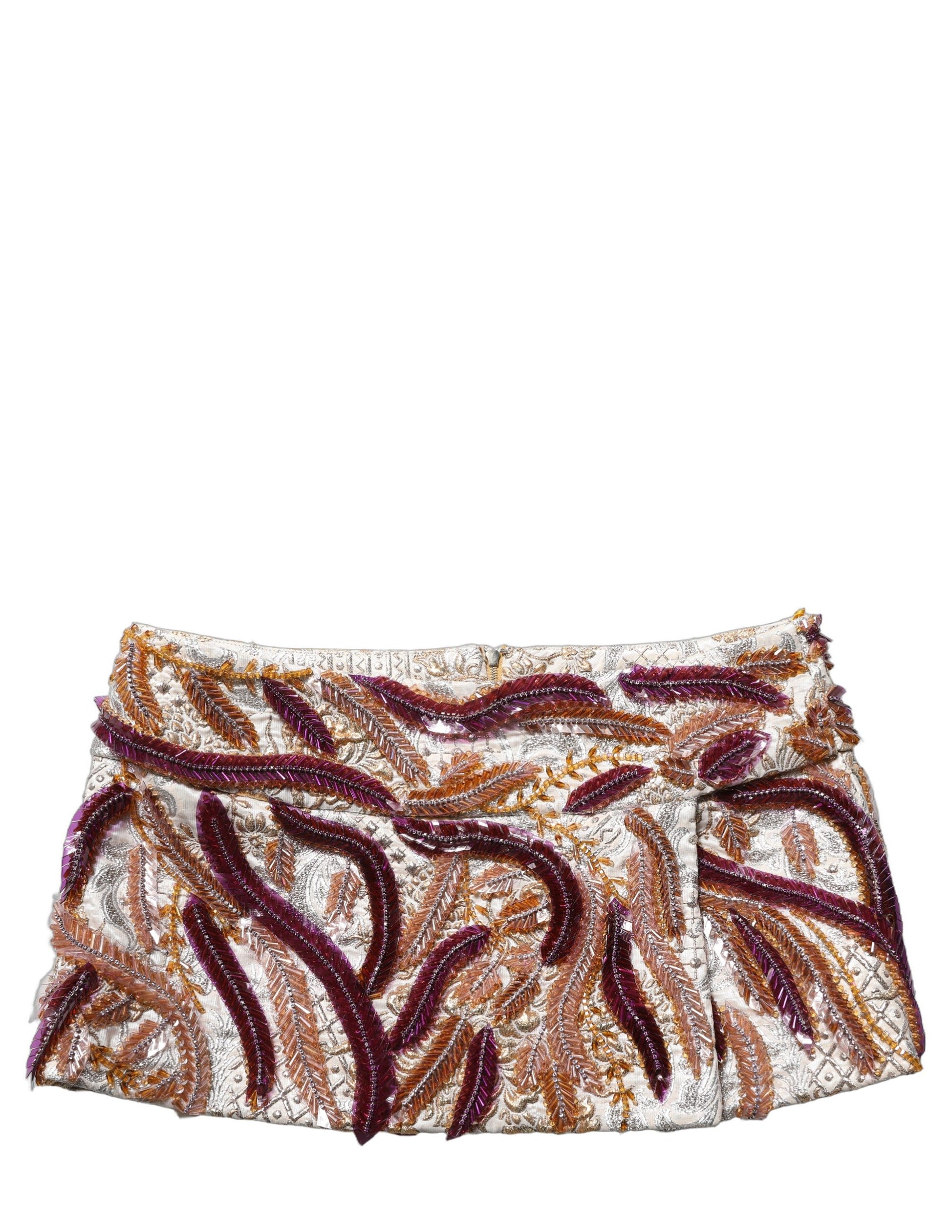 Dolce & Gabbana Multicolor Sequin Mid Waist A-line Mini Skirt