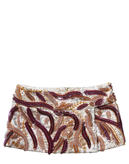 Dolce & Gabbana Multicolor Sequin Mid Waist A-line Mini Skirt