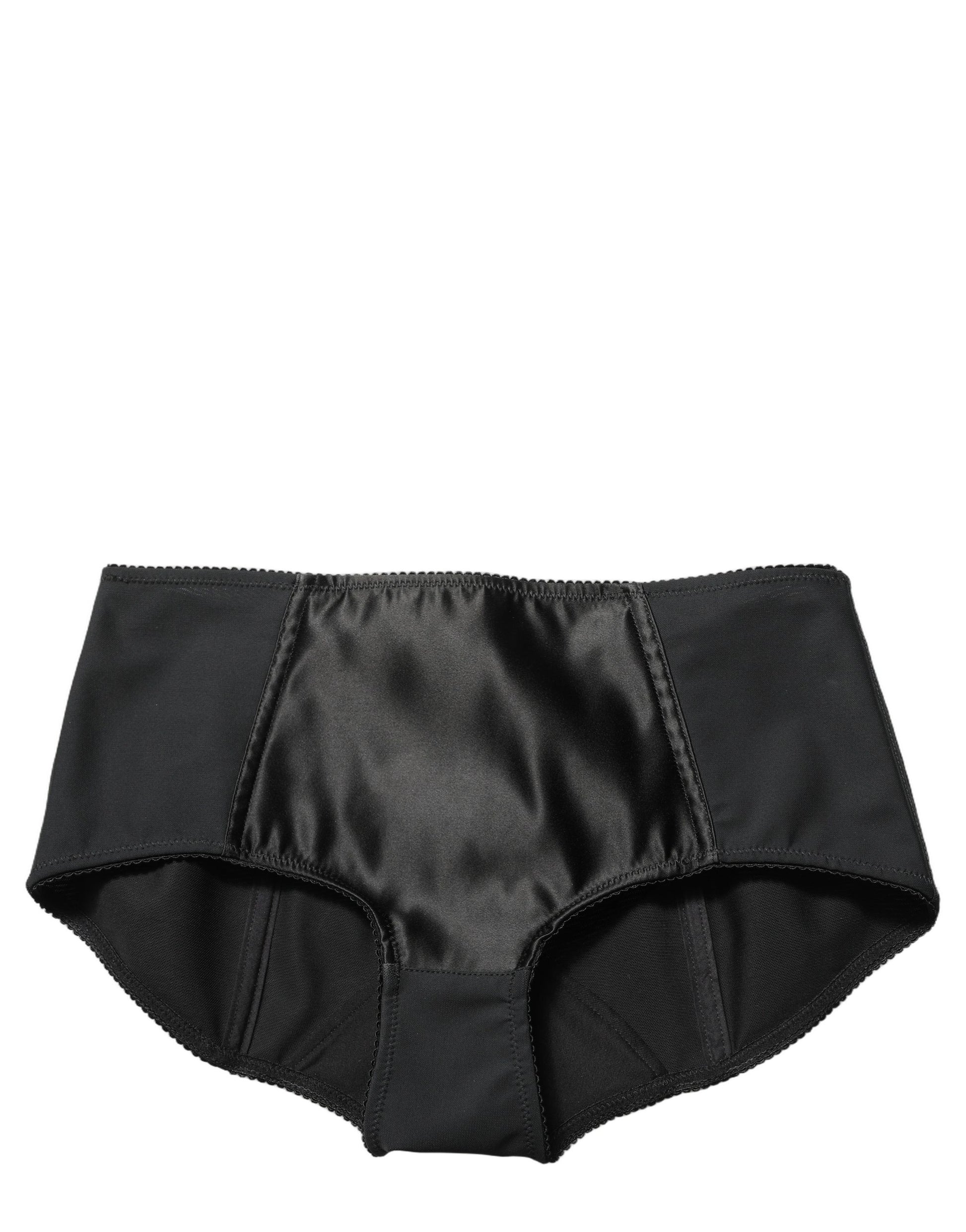 Dolce & Gabbana Black Low Waist Satin Culotte Hotpants Shorts