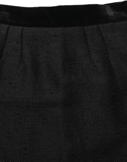 Dolce & Gabbana Black High Waist Pencil Cut Knee Length Skirt