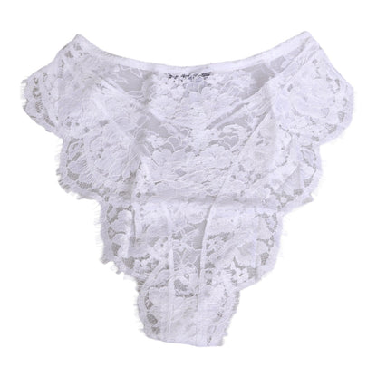 Dolce & Gabbana White Floral Lace Panty Underwear