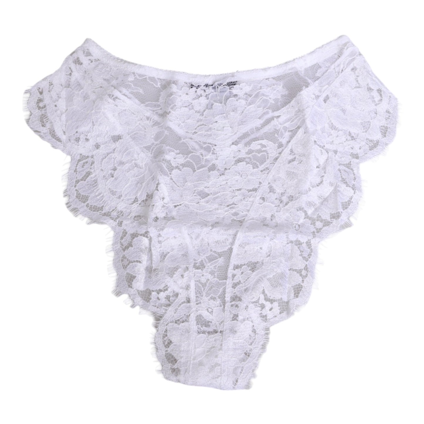 Dolce & Gabbana White Floral Lace Panty Underwear