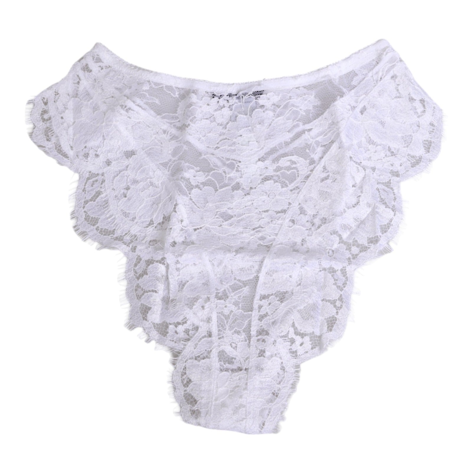 Dolce & Gabbana White Floral Lace Panty Underwear