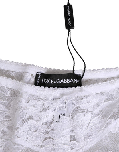 Dolce & Gabbana White Floral Lace Panty Underwear