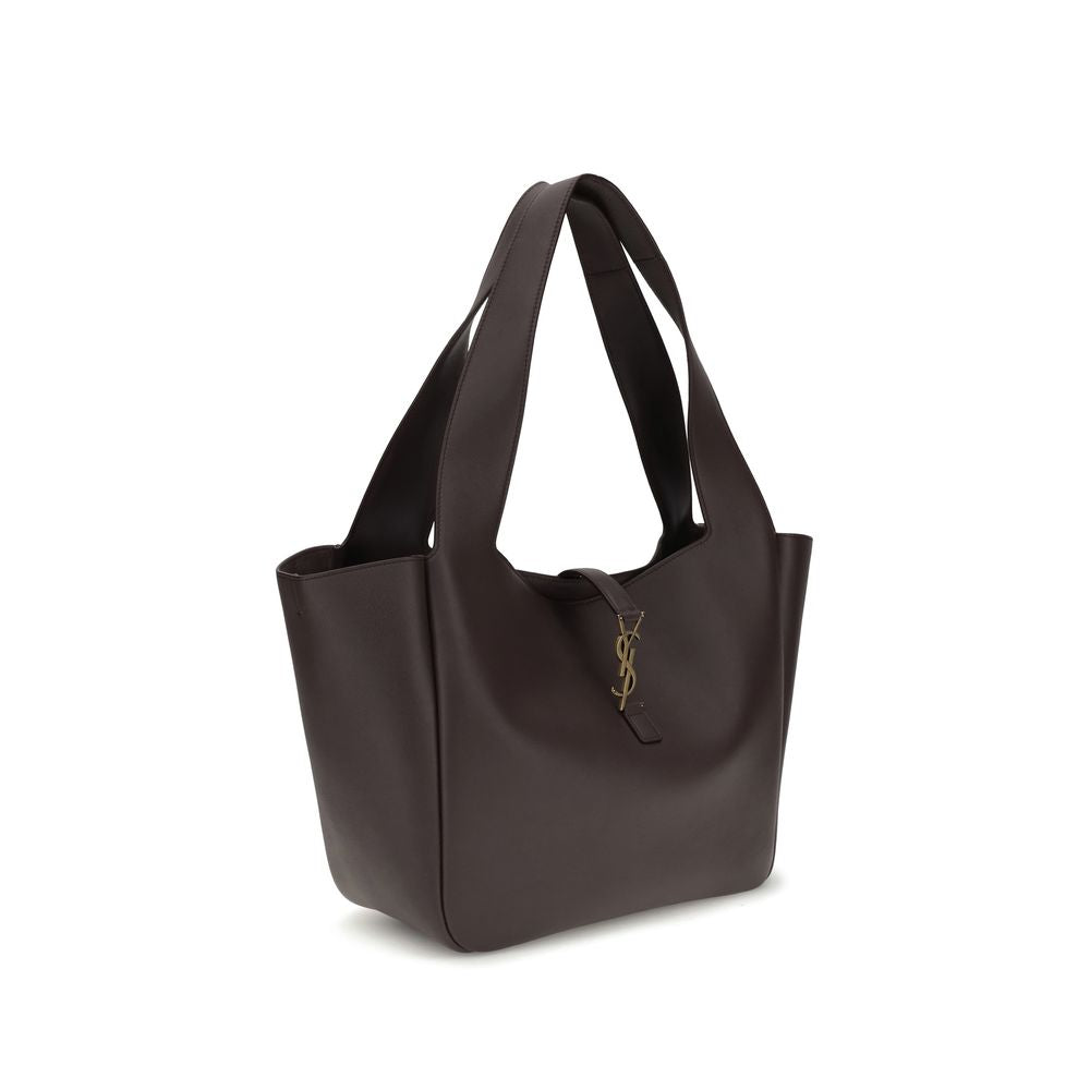 Saint Laurent Le 5 à 7 Shoulder Bag Brown Calf Leather Bos Taurus 50x28x18