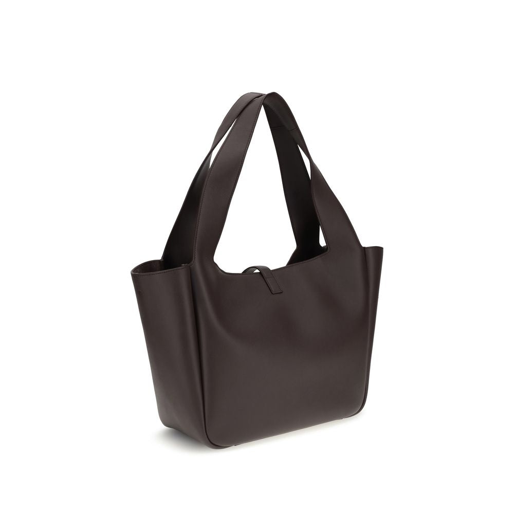 Saint Laurent Le 5 à 7 Shoulder Bag Brown Calf Leather Bos Taurus 50x28x18