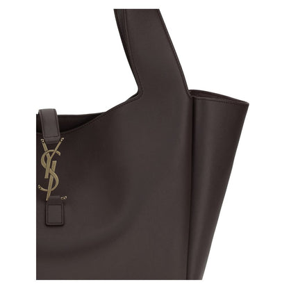 Saint Laurent Le 5 à 7 Shoulder Bag Brown Calf Leather Bos Taurus 50x28x18