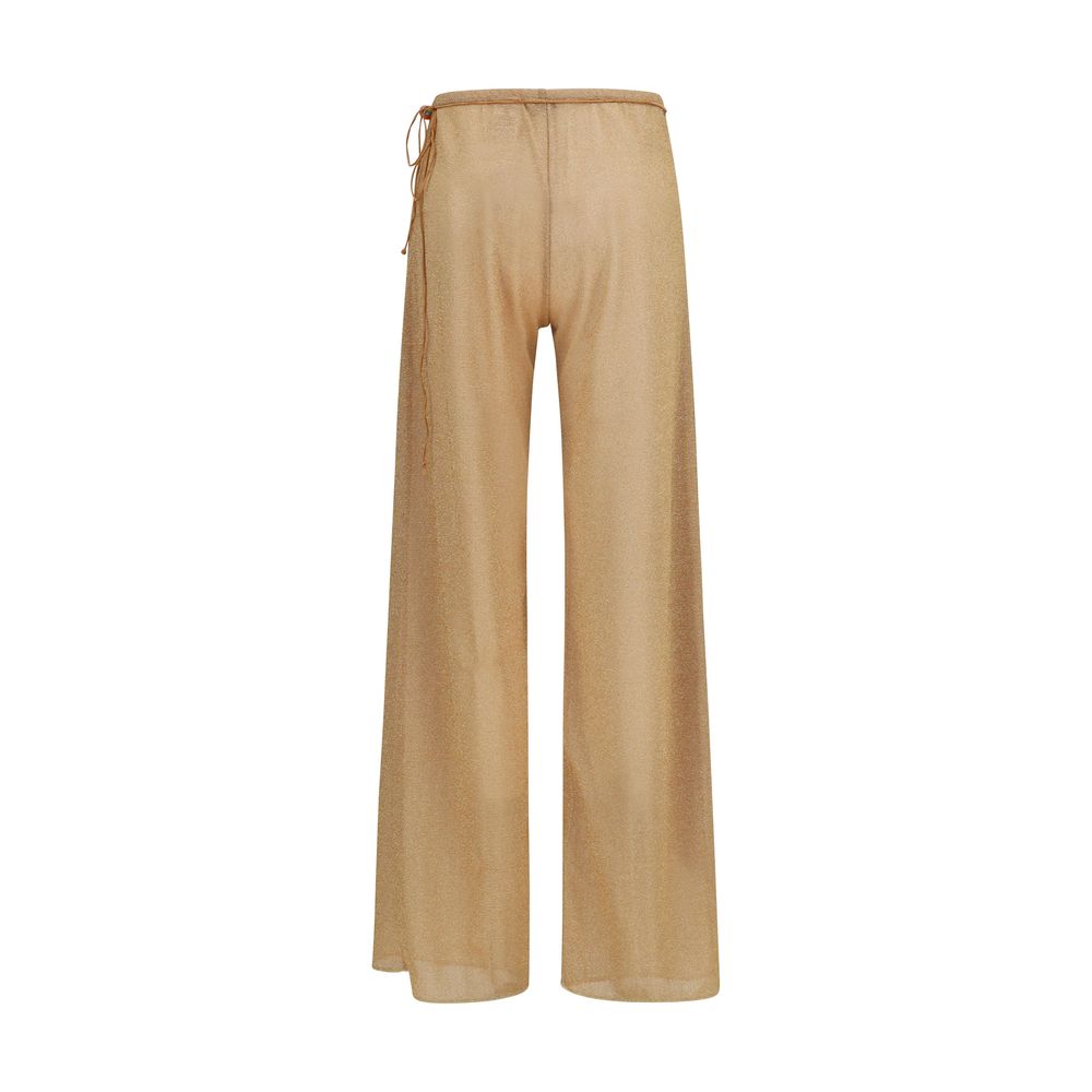 Oséree Lumière Gold Polyamide Wide-Leg Pareo Pants