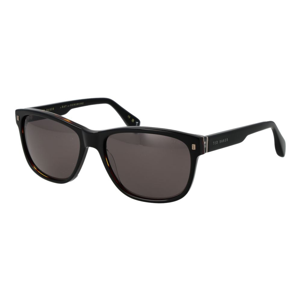 Ted Baker Men’s Sunglasses – Black Trapezium Frame, Grey Lenses