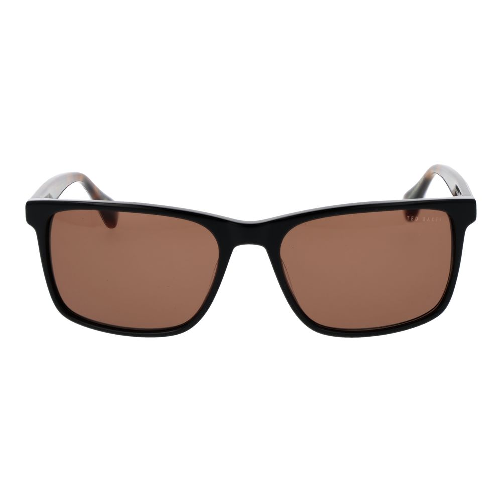 Ted Baker Men’s Sunglasses – Black Rectangle Frame, Brown Lenses