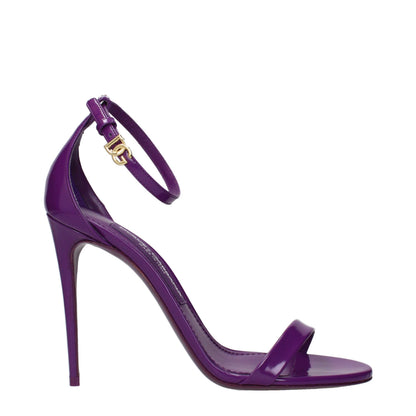Dolce & Gabbana Violet Purple Keira Patent Leather Sandals