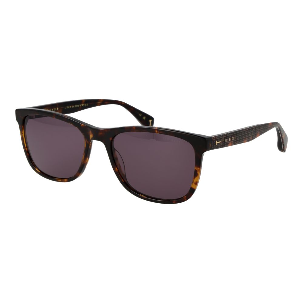 Ted Baker Men’s Sunglasses – Brown Square Frame, Purple Lenses