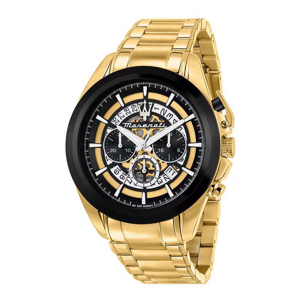 Maserati Men's Gold Stainless Steel Dress Watch with Chronograph