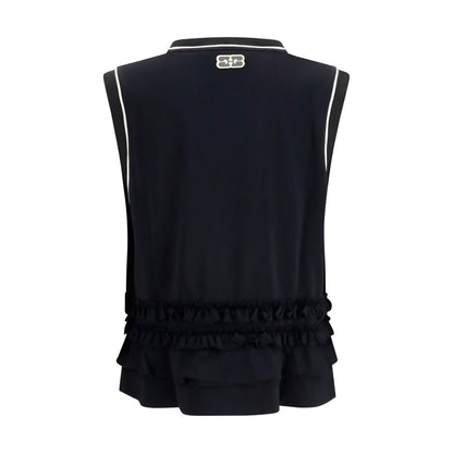 Ganni Cycora Oversized Tank Top in Black