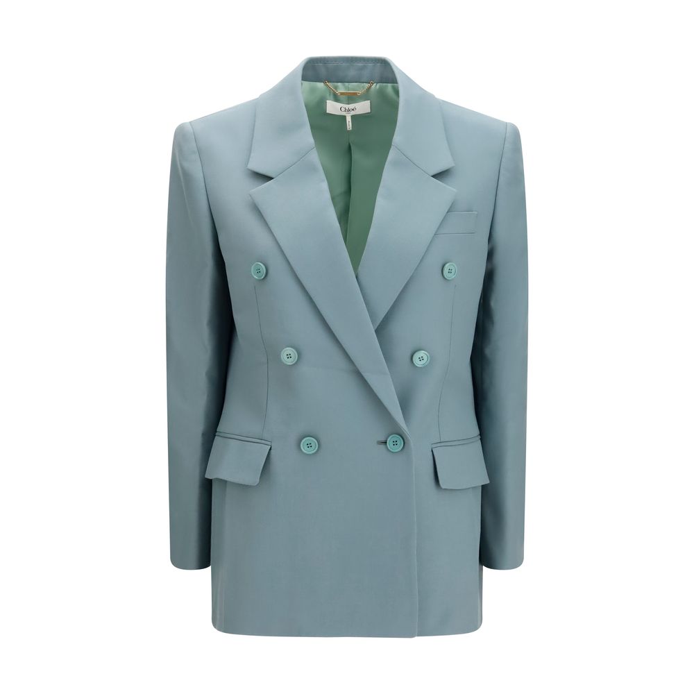 Chloé Bicolor Wool Double Breasted Blazer