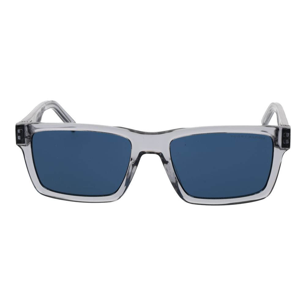 Tommy Hilfiger Men’s Sunglasses – Grey Acetate Frame, Blue Lenses
