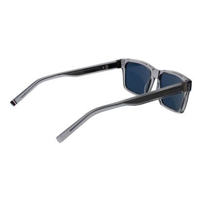 Tommy Hilfiger Men’s Sunglasses – Grey Acetate Frame, Blue Lenses