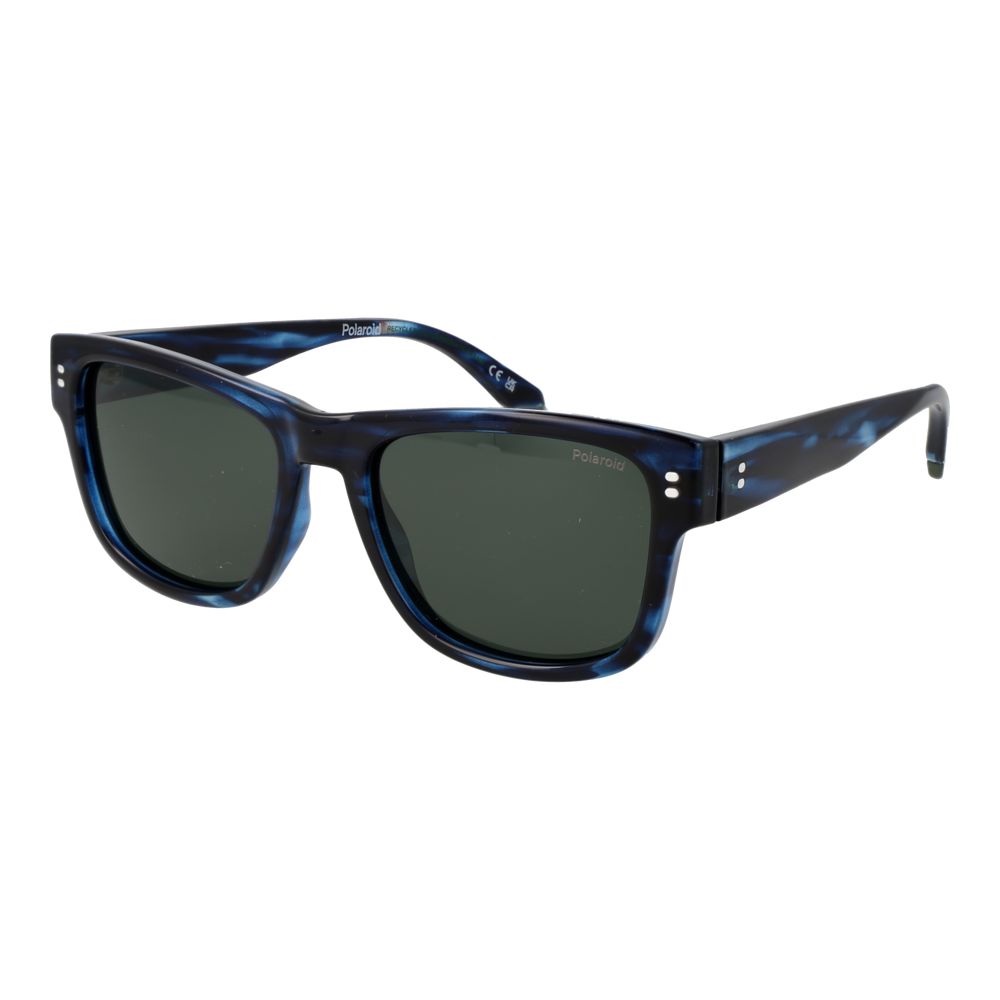Polaroid Men’s Sunglasses – Blue Square Frame, Green Polarized Lenses