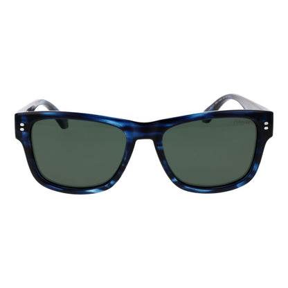 Polaroid Men’s Sunglasses – Blue Square Frame, Green Polarized Lenses