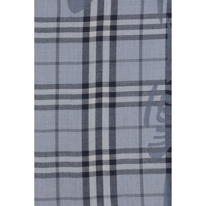 Burberry Blue Wool Oves Aries Foulard