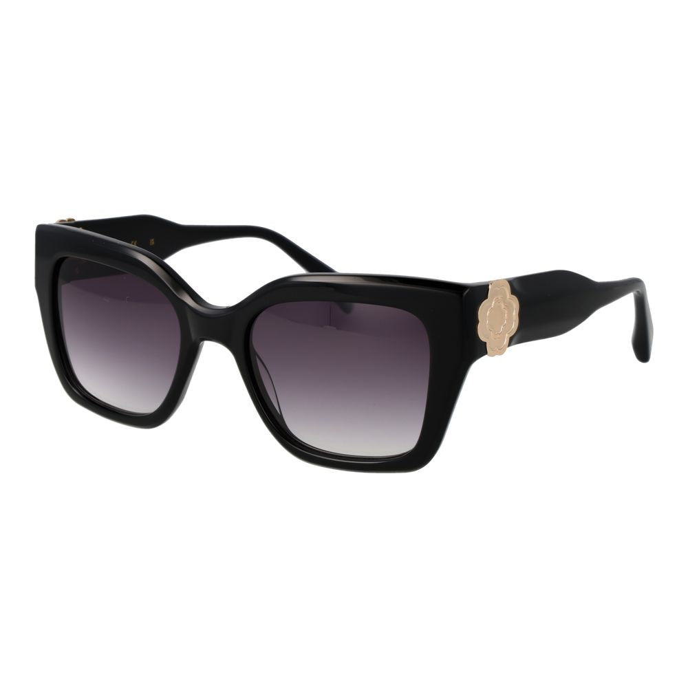 Maje Women’s Sunglasses – Black Square Frame, Purple Gradient Lenses