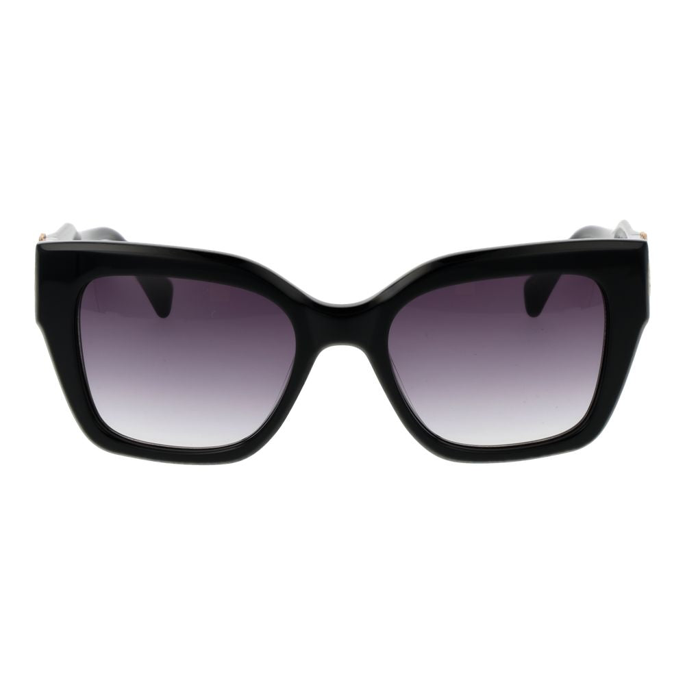Maje Women’s Sunglasses – Black Square Frame, Purple Gradient Lenses