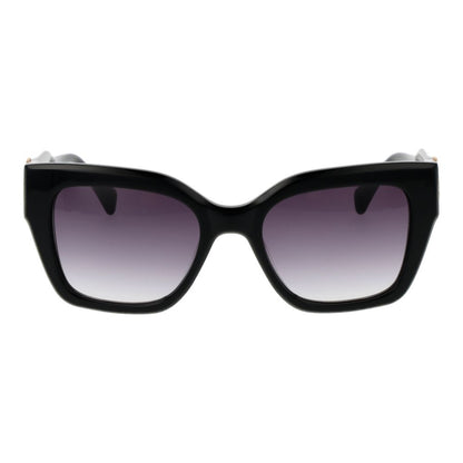 Maje Women’s Sunglasses – Black Square Frame, Purple Gradient Lenses