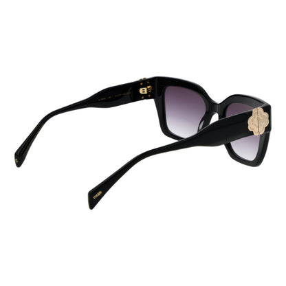 Maje Women’s Sunglasses – Black Square Frame, Purple Gradient Lenses
