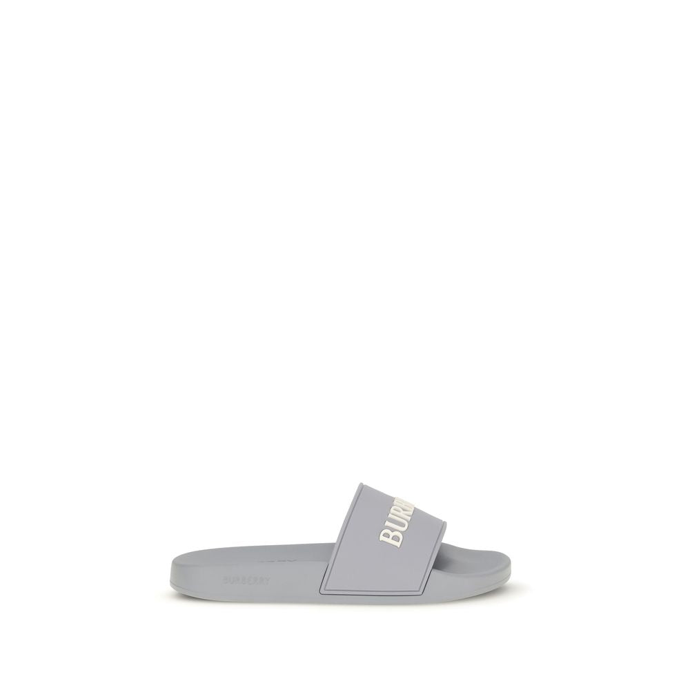 Burberry Gray Rubber Slides for Men