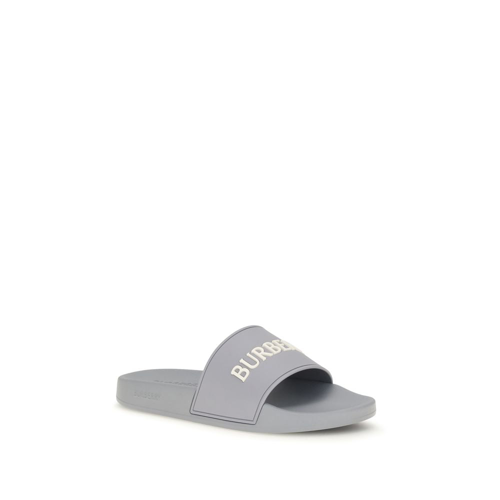 Burberry Gray Rubber Slides for Men