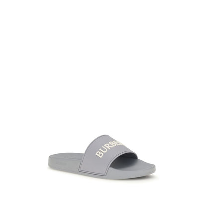 Burberry Gray Rubber Slides for Men