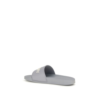 Burberry Gray Rubber Slides for Men