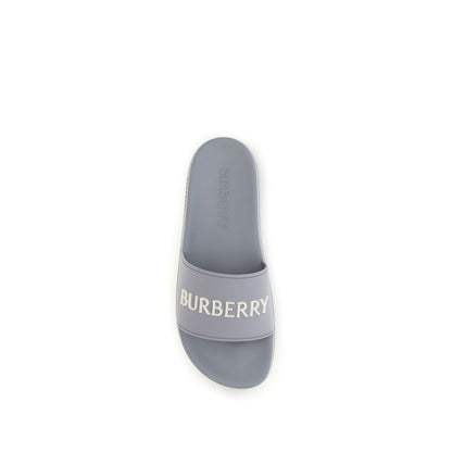 Burberry Gray Rubber Slides for Men