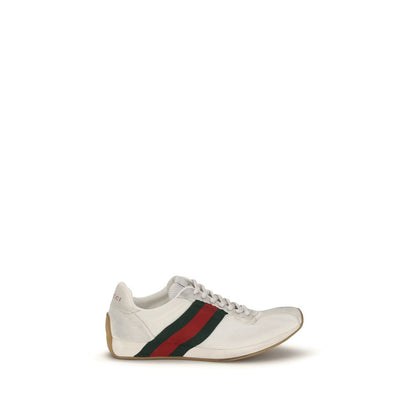 Gucci Tempo Sneakers in White and Green/Red Trim