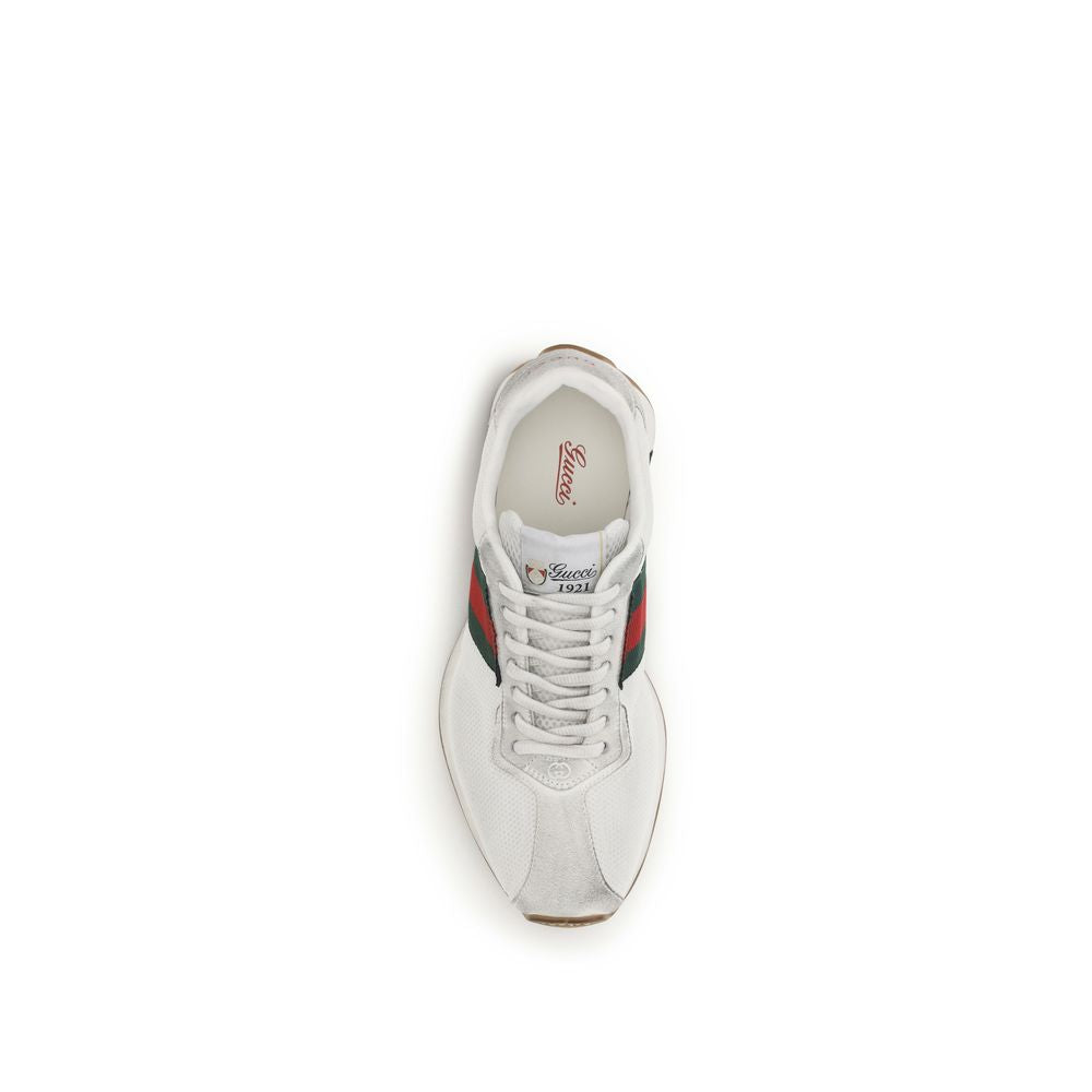 Gucci Tempo Sneakers in White and Green/Red Trim