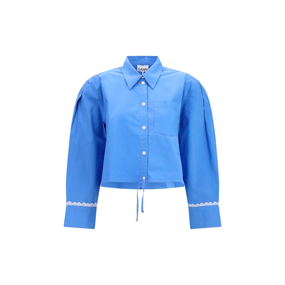 Ganni Blue Cotton Pattern Shirt IT36 | XS